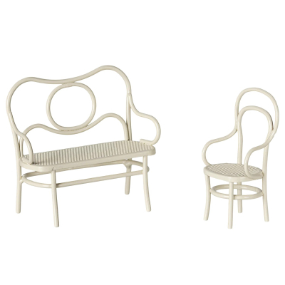                             Lavica so stolíkom a stoličkou Cafe Set Off-White                        