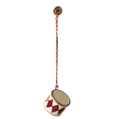 Vianočná plechová ozdoba Drum Small Red                    