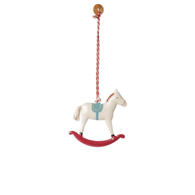 Vianočná plechová ozdoba Rocking Horse Red                    