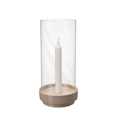 Keramický svietnik s tienidlom Mette Beige 27 cm                    