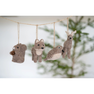                             Závesná dekorácia vlnené zvieratko Squirrel Beige                        