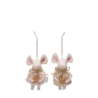 Závesná dekorácia Mouse Beige - set 2 ks                    
