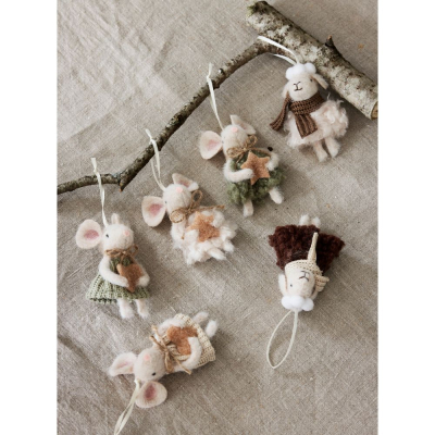                            Závesná dekorácia Mouse Beige - set 2 ks                        