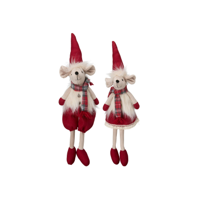                             Vianočná dekorácia sediaca myška Mouse Boy Red                        