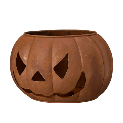 Kovový lampáš tekvica Rust 25 cm                    