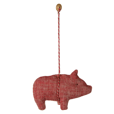 Vianočná textilná ozdoba Christmas Pig Red                    