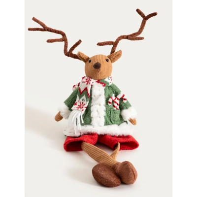 Vianočný sediaci jelínok Maze Coat 53 cm                    