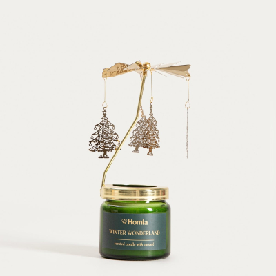 Rotujúci svietnik so sviečkou Winter Fairytale 70 g                    