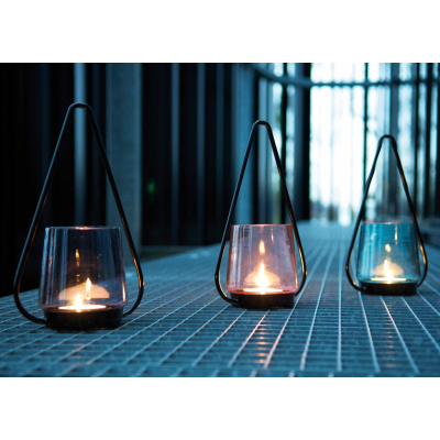                             Malý nerezový svietnik Lys modrá                        