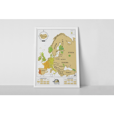                             Nástenná stieracia mapa Európy                        