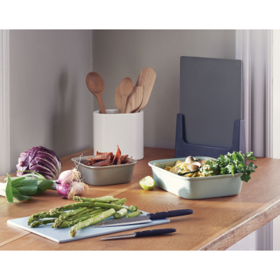                             Sada 3 dosiek v stojane CHOP-IT, modrá                        