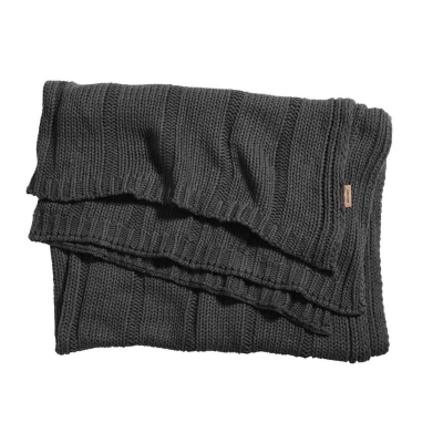                             Bavlnený pléd Roustic Knitted tmavo šedý                        