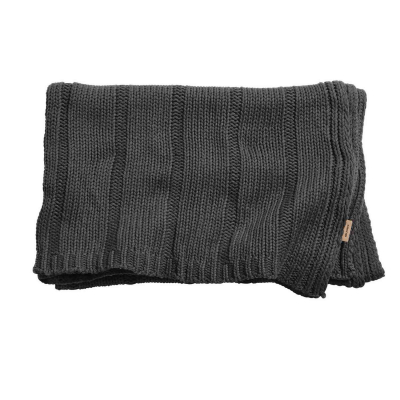 Bavlnený pléd Roustic Knitted tmavo šedý                    