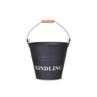                             Čierny plechový kýblik Kindling                        
