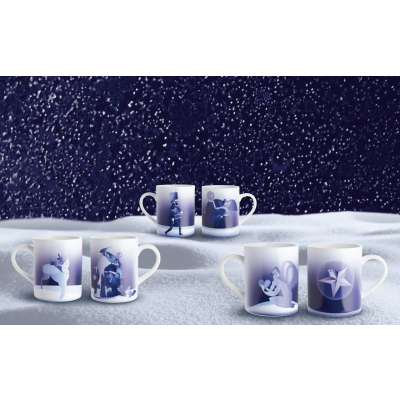                             Porcelánový hrnček Blue Christmas jeleň                        
