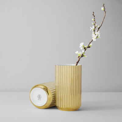 Porcelánová váza Lyngby zlatá - 20 cm                    