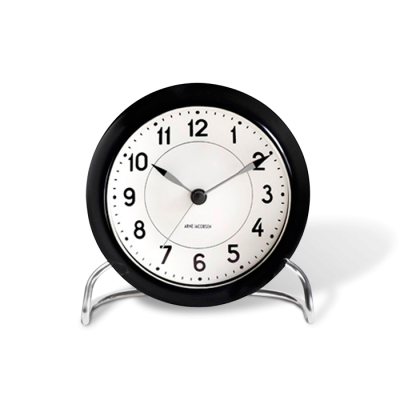 Stolové hodiny s budíkom Station Black 11 cm                    