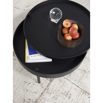                             Stolík Turning Table Black Stained Ash 65 cm                        
