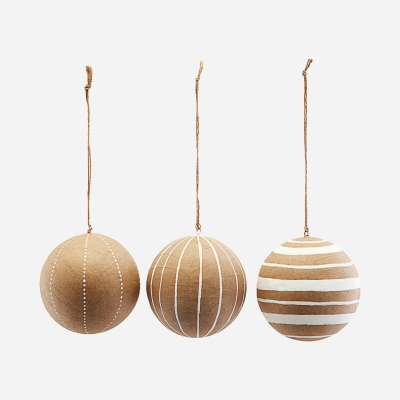                             Set 3 ks vianočných ozdôb Craft White 5 cm                        