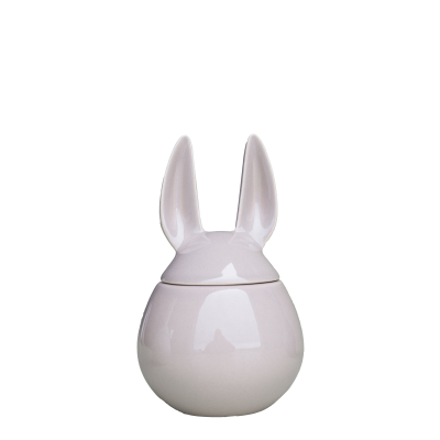 Veľkonočná dóza Eating Rabbit Dusty Pink 14 cm                    