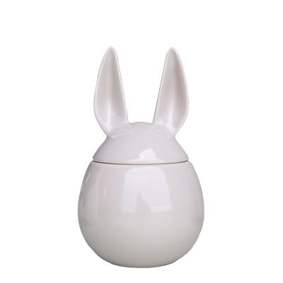 Veľkonočná dóza Eating Rabbit Dusty Pink 20 cm                    