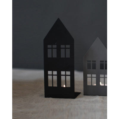                             Kovová dekorácia/svietnik Storgatan House Black 18 cm                        