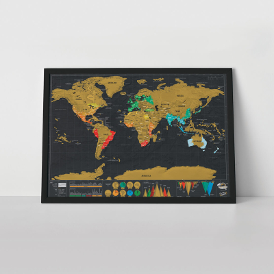                             Nástenná stieracia mapa sveta Deluxe Small                        