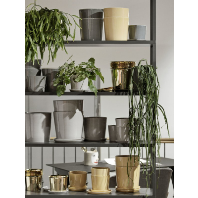                             Keramický kvetináč s podmiskou Botanical Grey XL                        