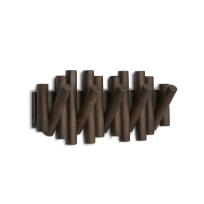 Sklápací vešiak Picket s piatimi háčikmi Aged Walnut                    
