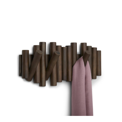                             Sklápací vešiak Picket s piatimi háčikmi Aged Walnut                        