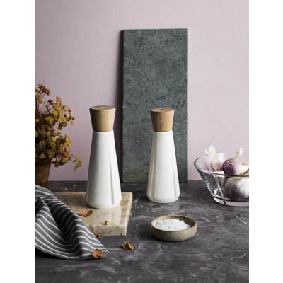                             Porcelánová soľnička a korenička Grand Cru White                        