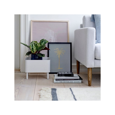                             Kovový kvetináč Sasse White 30x30 cm                        