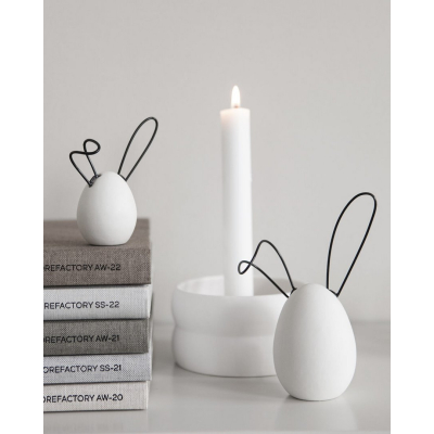                            Keramická veľkonočná dekorácia Linnea White 9 cm                        